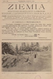 Ziemia : miesięcznik krajoznawczy ilustrowany. R. 8, 1923, nr 3