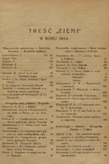 Ziemia : miesięcznik krajoznawczy ilustrowany. R. 9, 1924, treść „Ziemi” w roku 1924