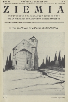 Ziemia : dwutygodnik krajoznawczy ilustrowany : organ Polskiego Towarzystwa Krajoznawczego. R. 11, 1926, nr 6