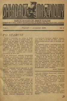 Składacz Maszynowy : dwumiesięcznik poświęcony sprawom technicznym wydawany przez Sekcję Składaczy Maszynowych przy Zw. Zaw. Druk. i Pokr. Zaw. w Polsce Oddz. w Poznaniu. R.1, 1938, Nr 2