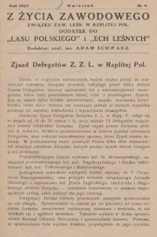 Z Życia Zawodowego Związku Zaw. Leśn. w Rzplitej Pol. : dodatek do „Lasu Polskiego” i „Ech Leśnych”. 1927, No 4