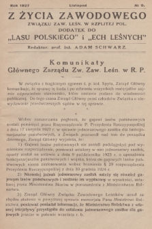 Z Życia Zawodowego Związku Zaw. Leśn. w Rzplitej Pol. : dodatek do „Lasu Polskiego” i „Ech Leśnych”. 1927, No 9
