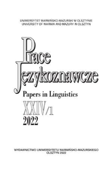 Prace Językoznawcze. 24 (2022), 1