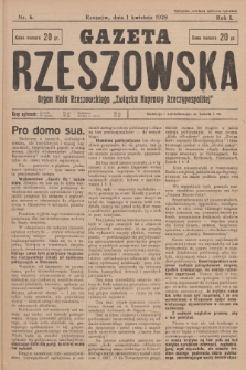 Gazeta Rzeszowska : organ Koła Rzeszowskiego „Związku Naprawy Rzeczypospolitej”. 1928, Nr 6