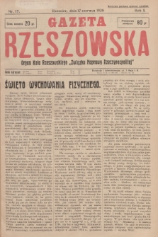 Gazeta Rzeszowska : organ Koła Rzeszowskiego „Związku Naprawy Rzeczypospolitej”. 1928, Nr 17