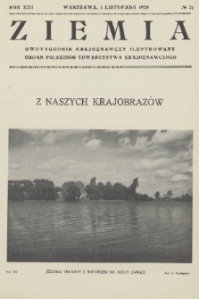 Ziemia : dwutygodnik krajoznawczy ilustrowany : organ Polskiego Towarzystwa Krajoznawczego. R. 13, 1928, nr 21