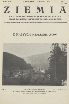 Ziemia : dwutygodnik krajoznawczy ilustrowany : organ Polskiego Towarzystwa Krajoznawczego. R. 13, 1928, nr 23
