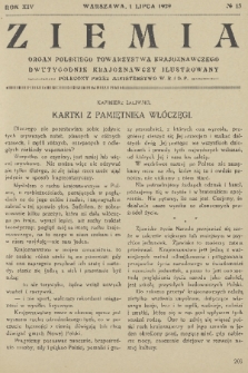 Ziemia : organ Polskiego Towarzystwa Krajoznawczego : krajoznawczy dwutygodnik ilustrowany. R. 15, 1930, nr 13