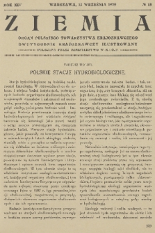 Ziemia : organ Polskiego Towarzystwa Krajoznawczego : krajoznawczy dwutygodnik ilustrowany. R. 15, 1930, nr 18