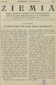 Ziemia : organ Polskiego Towarzystwa Krajoznawczego : dwutygodnik krajoznawczy ilustrowany. R. 15, 1930, nr 3