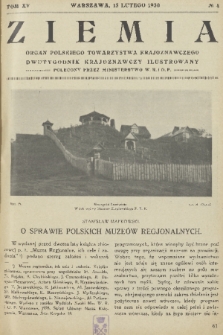 Ziemia : organ Polskiego Towarzystwa Krajoznawczego : dwutygodnik krajoznawczy ilustrowany. R. 15, 1930, nr 4