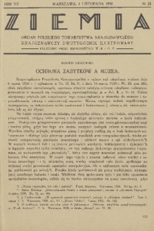 Ziemia : organ Polskiego Towarzystwa Krajoznawczego : dwutygodnik krajoznawczy ilustrowany. R. 15, 1930, nr 21