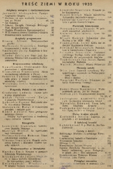 Ziemia : ilustrowany miesięcznik krajoznawczy. R. 25, 1935, treść „Ziemi” w roku 1935