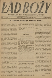 Ład Boży : tygodnik dla rodzin katolickich. R. 1, 1945, nr 4