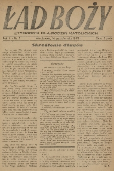 Ład Boży : tygodnik dla rodzin katolickich. R. 1, 1945, nr 7
