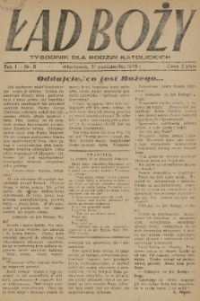 Ład Boży : tygodnik dla rodzin katolickich. R. 1, 1945, nr 8