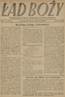 Ład Boży : tygodnik dla rodzin katolickich. R. 1, 1945, nr 9