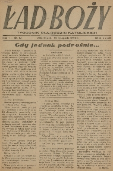 Ład Boży : tygodnik dla rodzin katolickich. R. 1, 1945, nr 12