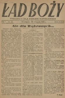 Ład Boży : tygodnik dla rodzin katolickich. R. 1, 1945, nr 13