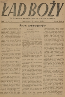 Ład Boży : tygodnik dla rodzin katolickich. R. 1, 1945, nr 14