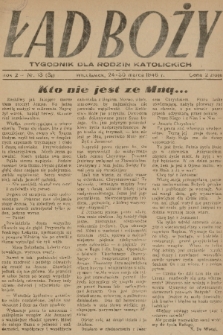 Ład Boży : tygodnik dla rodzin katolickich. R. 2, 1946, nr 13