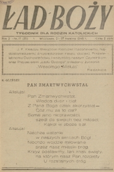 Ład Boży : tygodnik dla rodzin katolickich. R. 2, 1946, nr 17