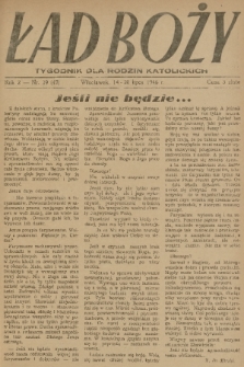 Ład Boży : tygodnik dla rodzin katolickich. R. 2, 1946, nr 29