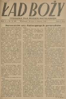 Ład Boży : tygodnik dla rodzin katolickich. R. 2, 1946, nr 31