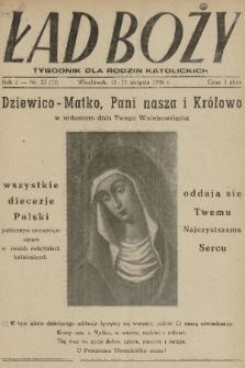 Ład Boży : tygodnik dla rodzin katolickich. R. 2, 1946, nr 33