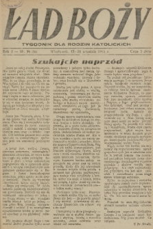 Ład Boży : tygodnik dla rodzin katolickich. R. 2, 1946, nr 38