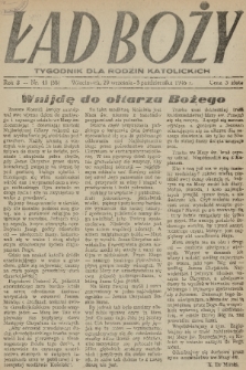 Ład Boży : tygodnik dla rodzin katolickich. R. 2, 1946, nr 40