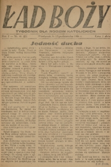 Ład Boży : tygodnik dla rodzin katolickich. R. 2, 1946, nr 41