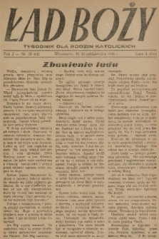 Ład Boży : tygodnik dla rodzin katolickich. R. 2, 1946, nr 43