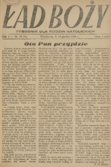 Ład Boży : tygodnik dla rodzin katolickich. R. 2, 1946, nr 50