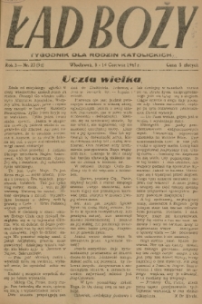 Ład Boży : tygodnik dla rodzin katolickich. R. 3, 1947, nr 23