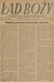 Ład Boży : tygodnik dla rodzin katolickich. R. 3, 1947, nr 26