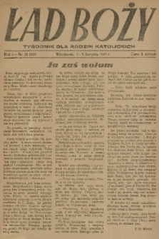 Ład Boży : tygodnik dla rodzin katolickich. R. 3, 1947, nr 31