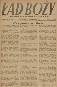Ład Boży : tygodnik dla rodzin katolickich. R. 3, 1947, nr 34