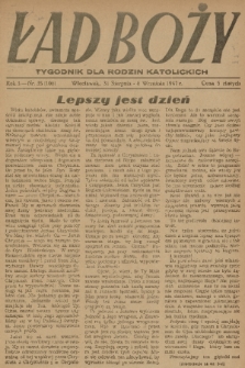 Ład Boży : tygodnik dla rodzin katolickich. R. 3, 1947, nr 35