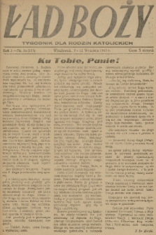 Ład Boży : tygodnik dla rodzin katolickich. R. 3, 1947, nr 36