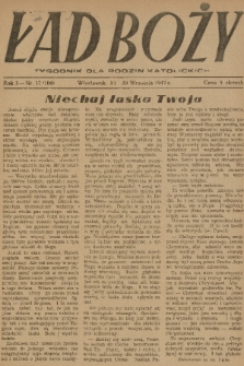 Ład Boży : tygodnik dla rodzin katolickich. R. 3, 1947, nr 37