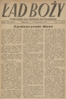 Ład Boży : tygodnik dla rodzin katolickich. R. 3, 1947, nr 40