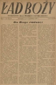 Ład Boży : tygodnik dla rodzin katolickich. R. 3, 1947, nr 42