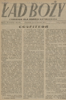 Ład Boży : tygodnik dla rodzin katolickich. R. 3, 1947, nr 44-45