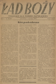 Ład Boży : tygodnik dla rodzin katolickich. R. 3, 1947, nr 49