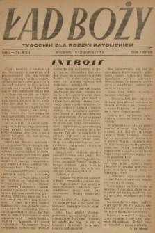 Ład Boży : tygodnik dla rodzin katolickich. R. 3, 1947, nr 50