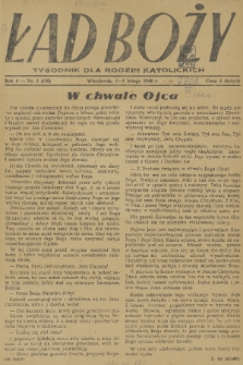 Ład Boży : tygodnik dla rodzin katolickich. R. 4, 1948, nr 5