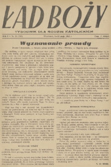 Ład Boży : tygodnik dla rodzin katolickich. R. 4, 1948, nr 19