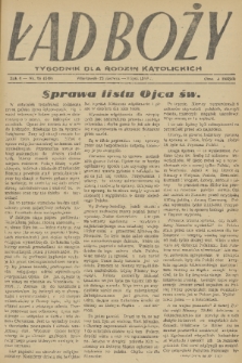 Ład Boży : tygodnik dla rodzin katolickich. R. 4, 1948, nr 26