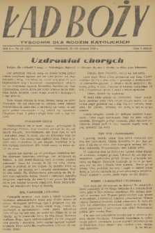 Ład Boży : tygodnik dla rodzin katolickich. R. 4, 1948, nr 34